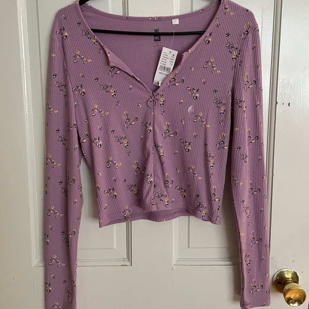 Lavender Floral Print PacSun top